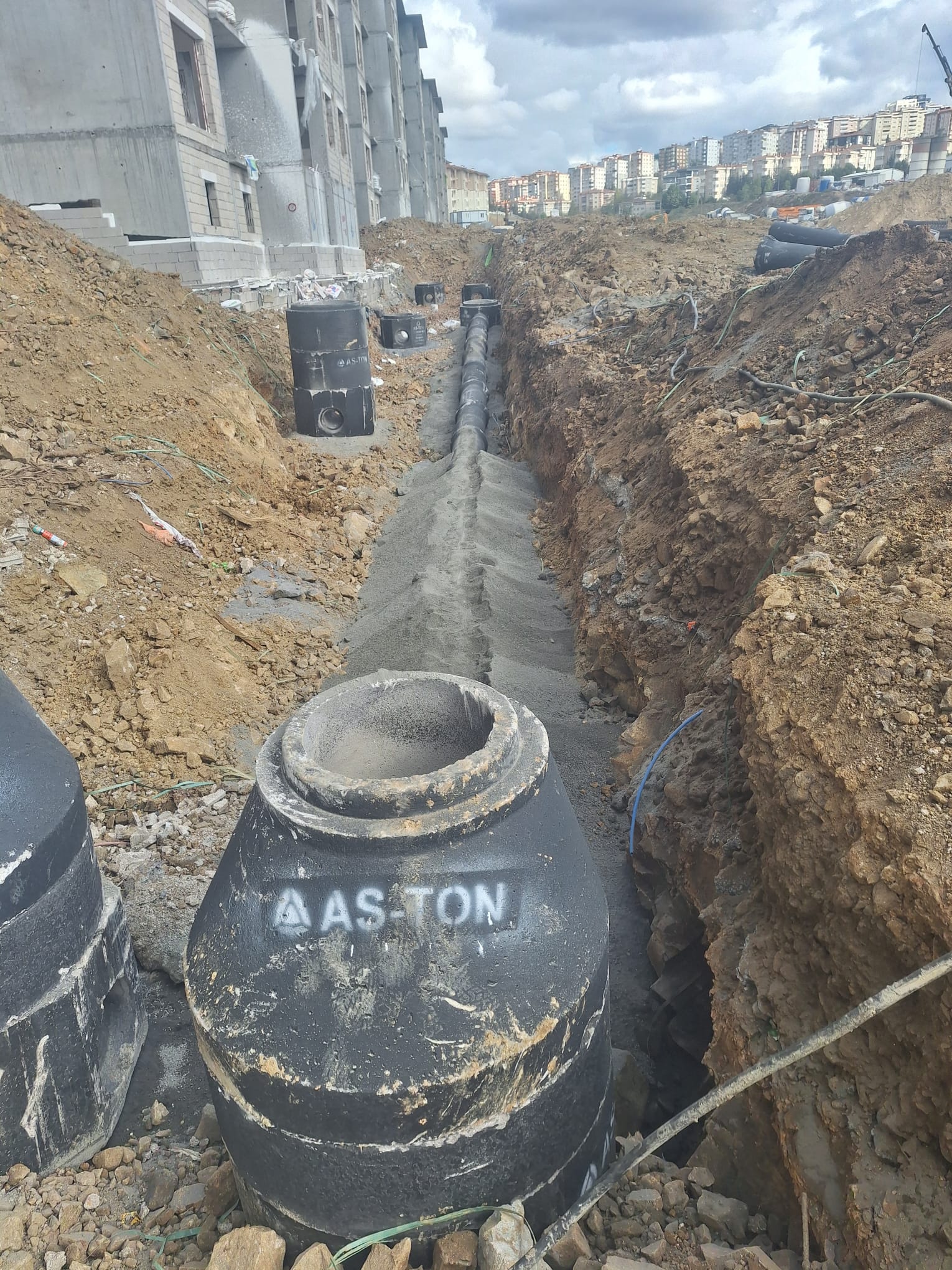 Tuzla TOKİ — fosseptik hat döşeme